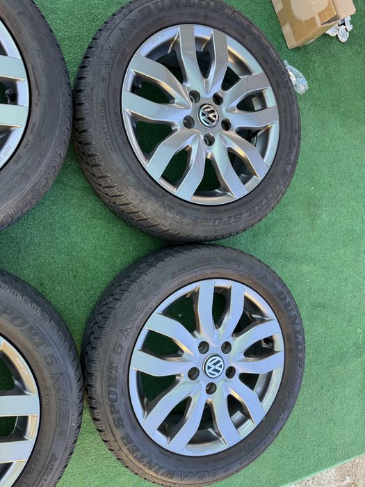 5x112 16 със зимни гуми dunlop 7mm за vw golf 5,6 passat touran kadi skoda seat