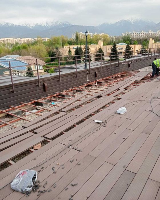 Терраса из декинга. Террасная доска МПК ДПК, Терраса под ключ в Астане