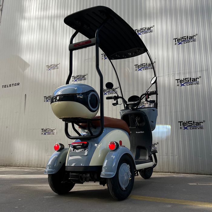 Електрическа триколка ТИП VESPA STYLE ROOF 60V 1500W задно предаване с