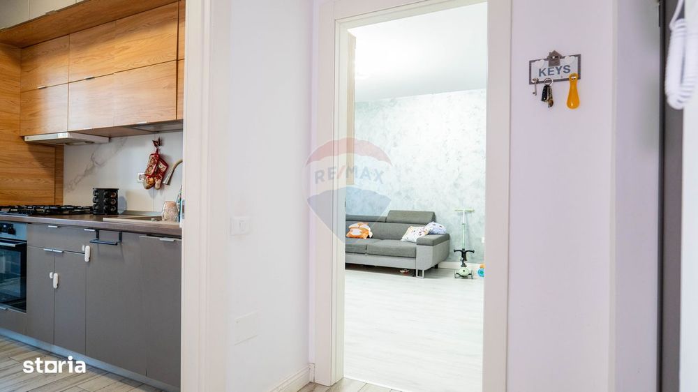Dobroesti - vanzare apartament 2 camere mobilat complet, cu terasa