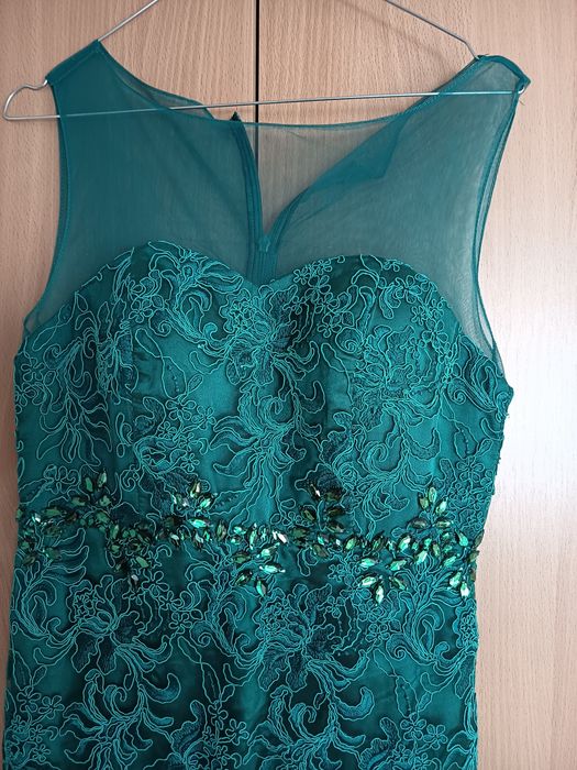 Rochie verde lunga eleganta