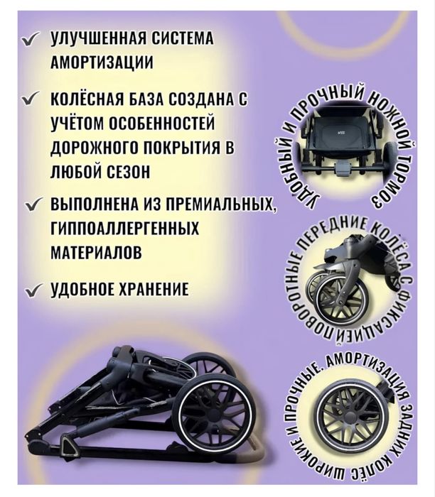 Коляска 2в1 Люлька и прогулочная