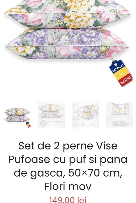 Set perne Vise Frumoase cu puf si pene