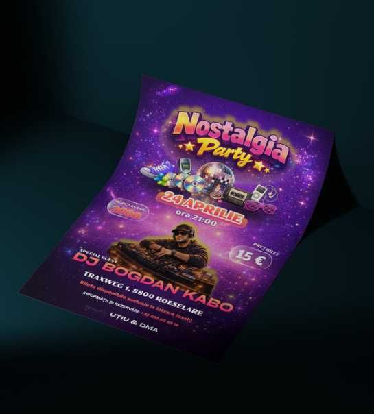 Design - bannere, cărți vizită, invitații; afișe, flyere, materiale promo, postări