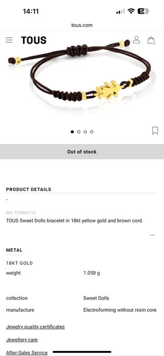 Bratara Tous aur fata 18k