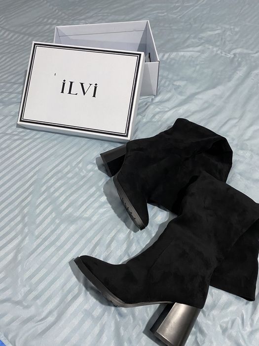 Замшевые ботфорты