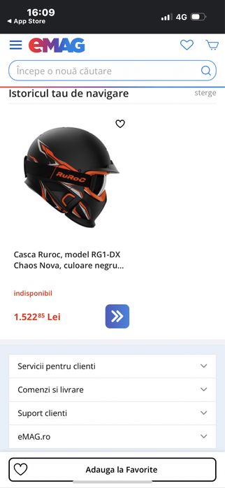Casca Ruroc, model RG1-DX Chaos Nova, culoare negru portocaliu, S