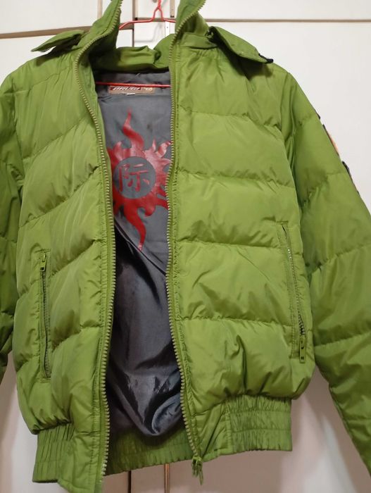 Зелено яке с лек гъши пух С–М размер