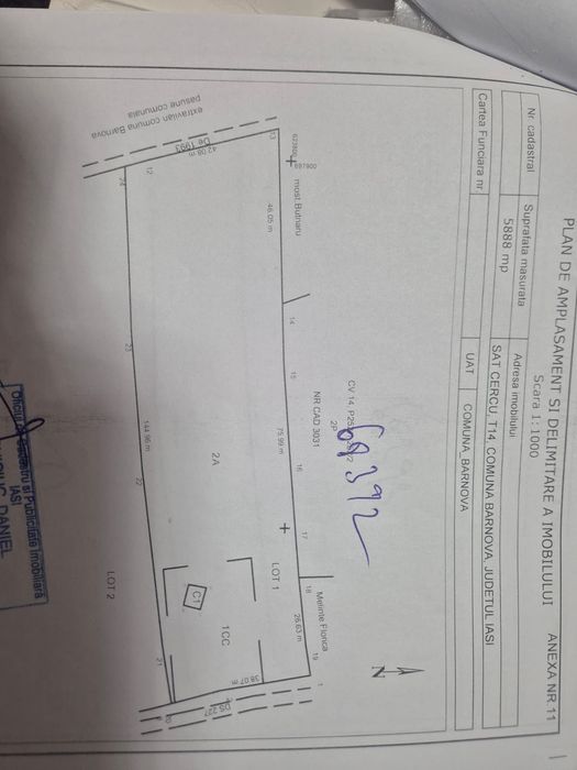 Oportunitate! Teren 6000 mp Cercu/Bârnova cu gaz, apă și curent