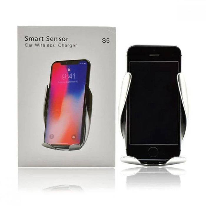Безжично зарядно за кола с поставка за телефон