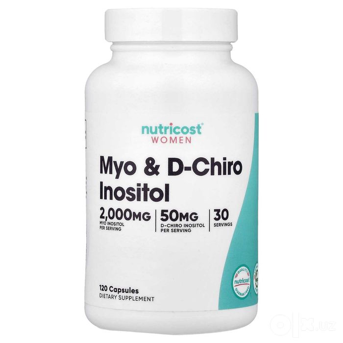 Nutricost, Мио и D-хиро инозитол, 120 капсул