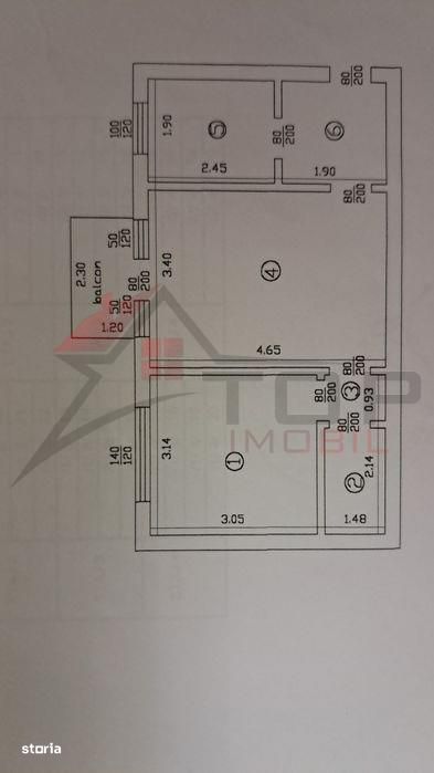Etaj 2 - Mircea cel Batran, 2 camere model cu geam la baie