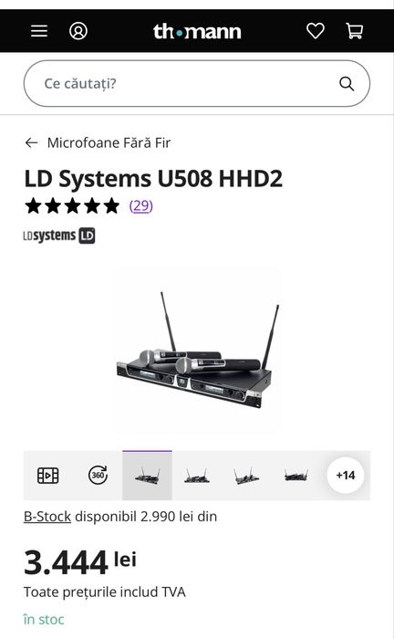 Vând microfon LD Systems U508 R2 - dublu de mână