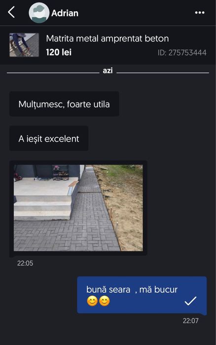 Matrita metal amprentat beton