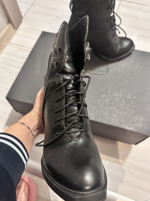 Дамски боти с ток естествена кожа