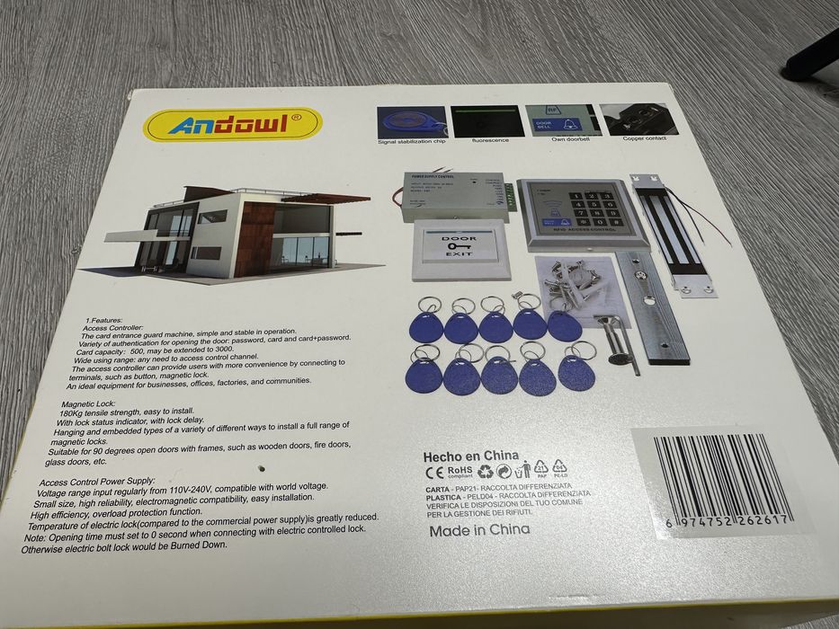 Set sistem control acces cartela si parola RFID MJ006