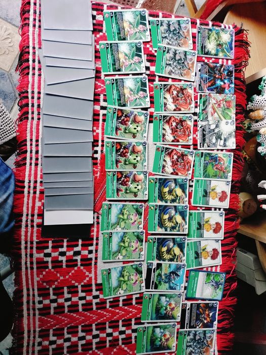 Lot 68 cărți Digimon Card Game originale + 57 huse