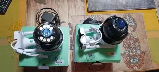 Cameră supraveghere exterior WiFi 360° nouă + card + ghid instalare