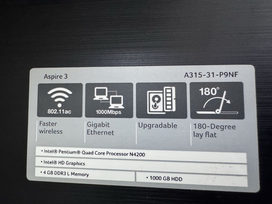 Лаптоп Acer Aspire 3 A315-31, 2бр. Черен и Червен