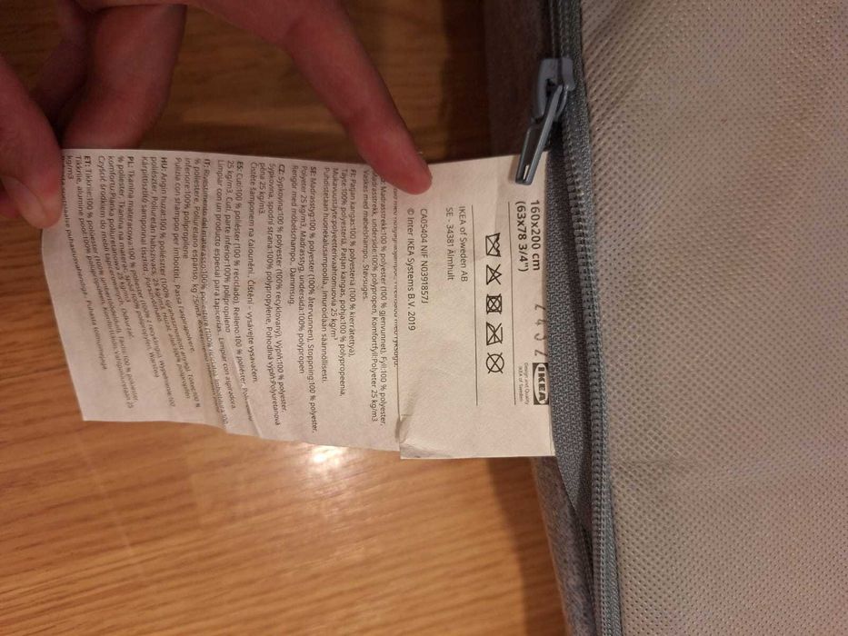 Saltea din spumă, fermă/bleu, IKEA, Agotnes, 160x200