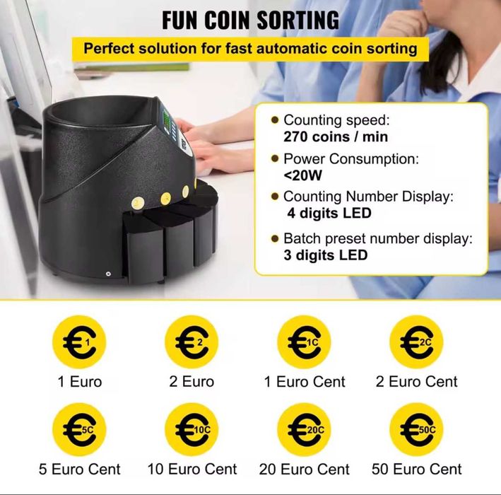 Сортировъчна машина за евро монети / 300-монети/мин