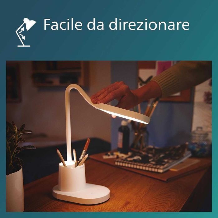 Настолна лампа LED Philips, С батерия, 7W, 200 лумена