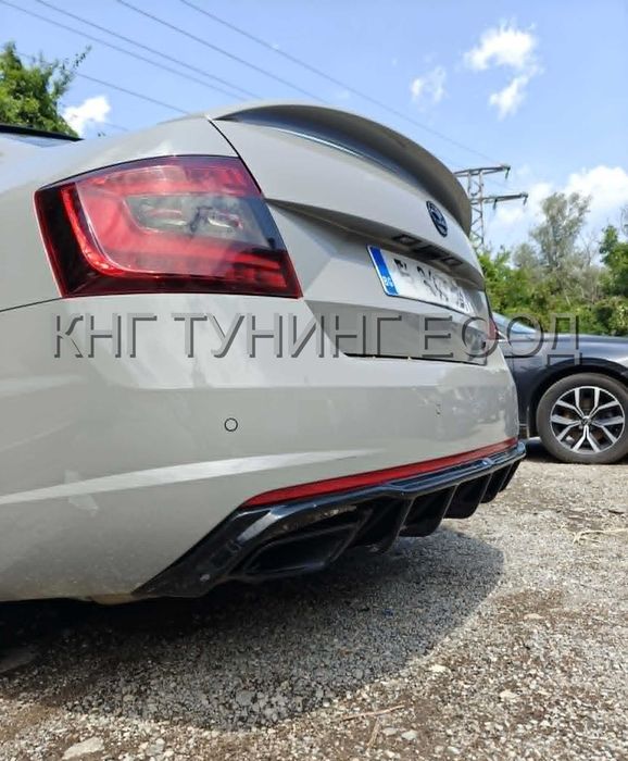 Дифузьор за шкода октавия мк3 врс / skoda oktavia mk3 vrs diffuser / добавка за задна броня / седан / комби