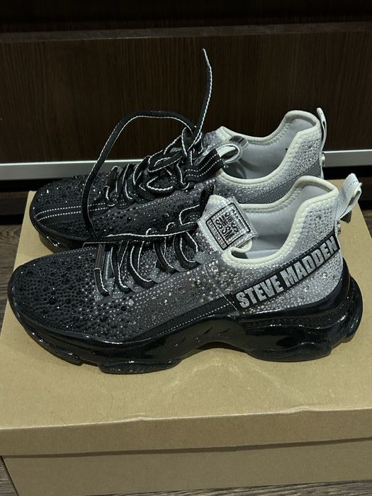 Adidasi Steve Madden Mistica, mărimea 38, negru argintiu