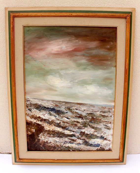 "Море" картина с маслени бой - художник Silvestri Nada Флоренция 1975