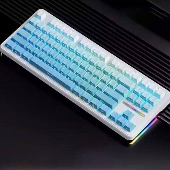 [Клавиатура] AULA WIRELESS & WIRED F-87 black /white countur lines