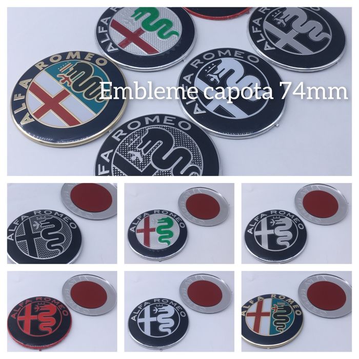 Alfa Romeo - Set embleme si capace - 4 capace pentru jante aliaj