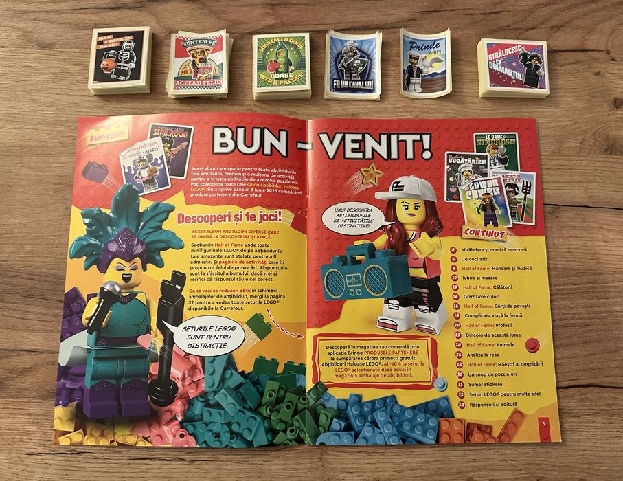 Album lego carrefour completat + 69 de stikere cadou în stare perfectă