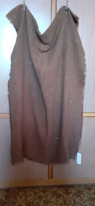 Шал дамски, плетен,кафяв