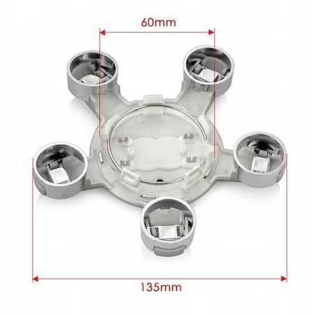 Capac Emblema Jante Roti AUDI 135mm Gri / Negru 4F0601165N, Embleme