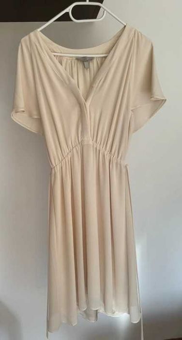 Rochie de șifon, H&M, bej-deschis, marime XS