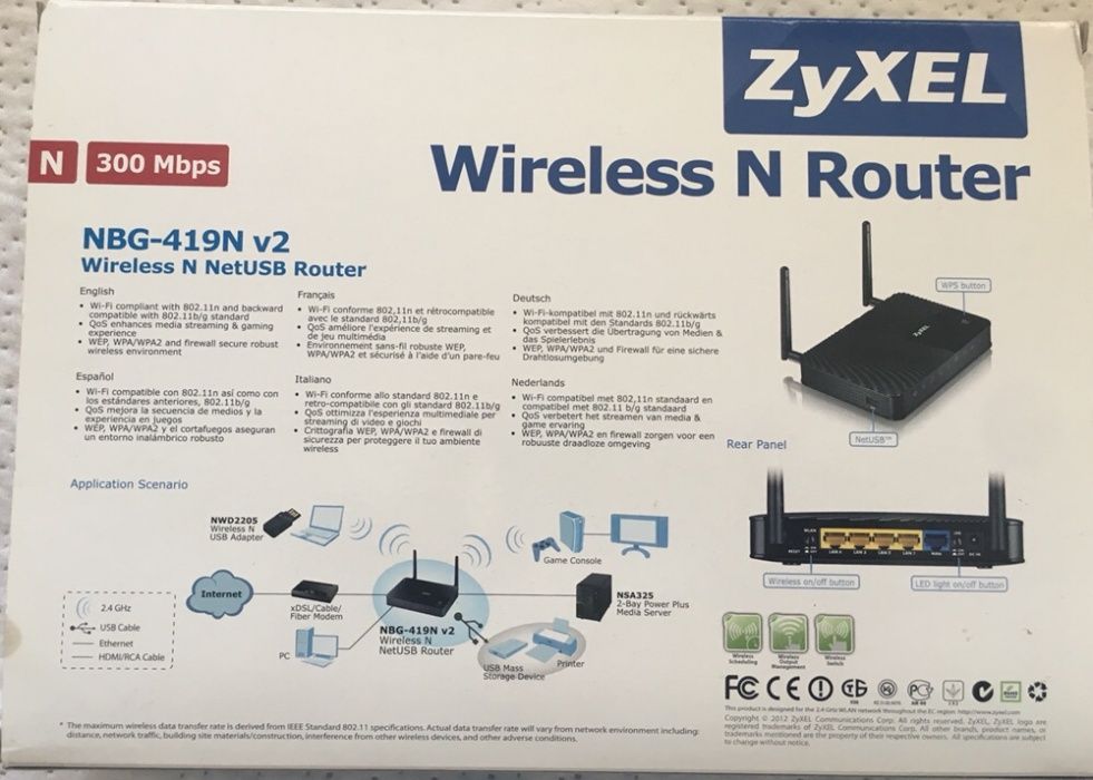 Router Wireless ZyXEL NBG-419N v2