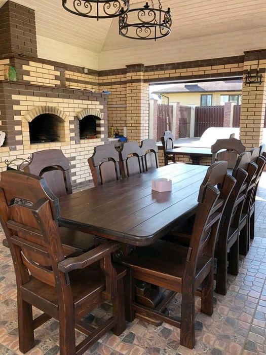 Стол деревянный под старину для дома и дачи