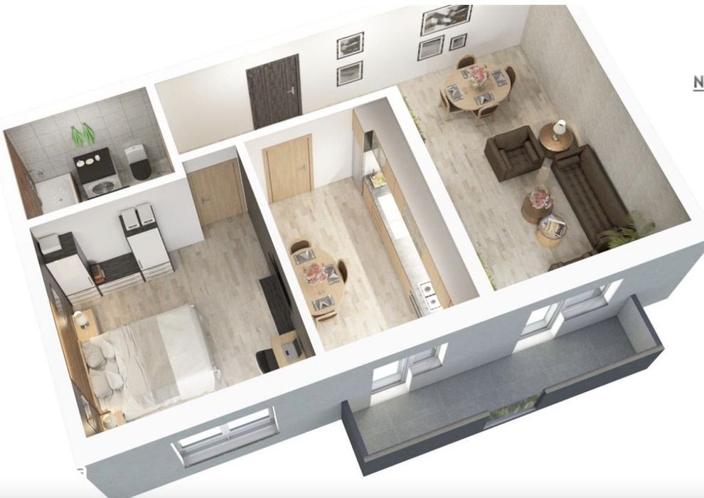 Ap. 2 camere + balcon, loc de parcare - decomandat