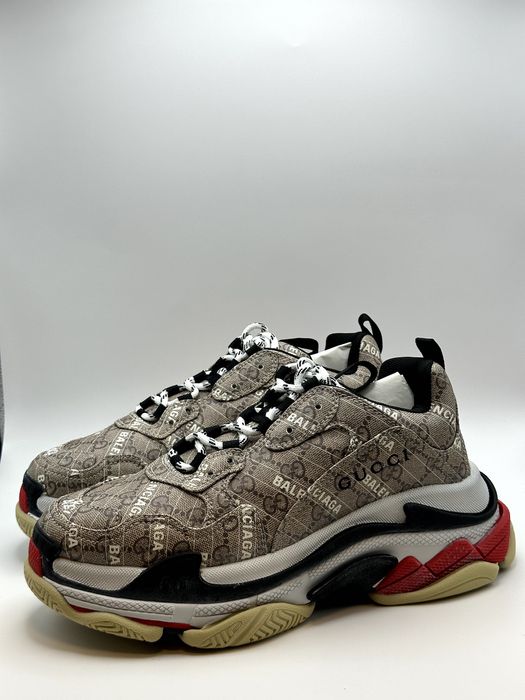 Balenciaga x Gucci Triple S Brown Sneakers