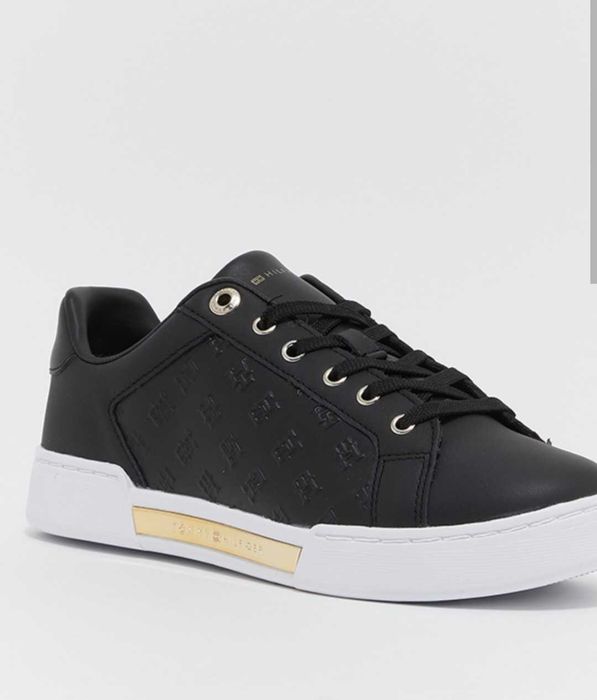 Tommy Hilfiger 36 номер, черни кожени сникърси, кецове с връзки нови