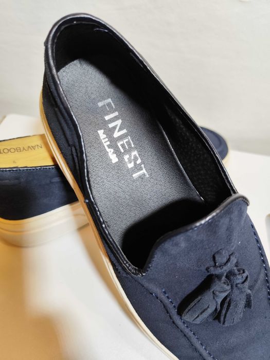 Pantofi sport casual 42.5 43 mocasini slip on Finest Italy piele natur