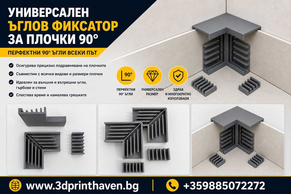 Универсален Ъглов Фиксатор за Плочки 90°