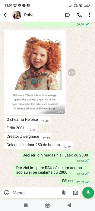 Păpușa vinil rară de colectie