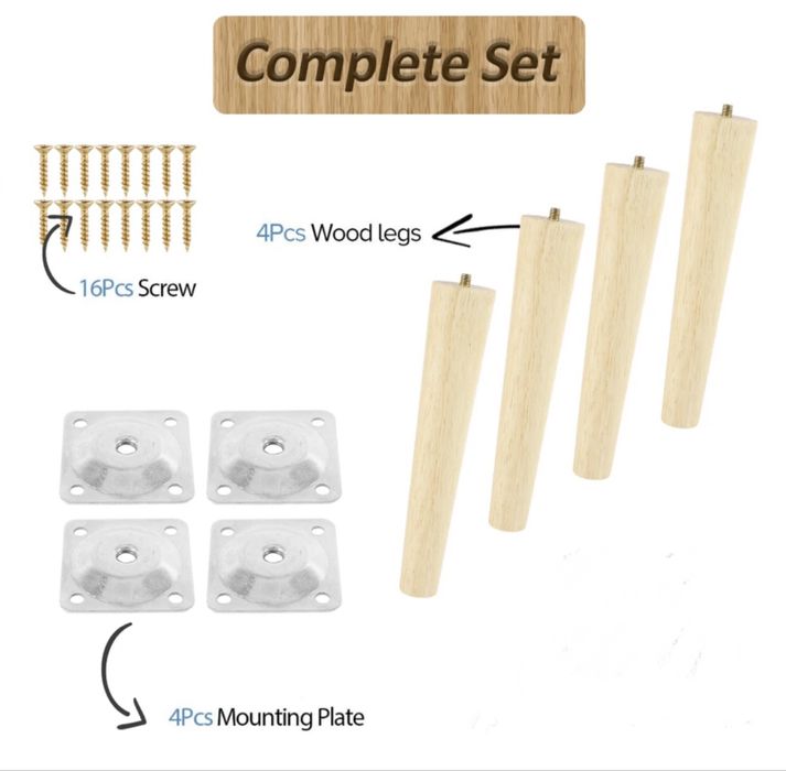 Set picioare conice oblice