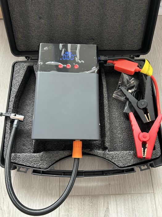 Starter auto baterie cu compresor portabil - Kit pornire Power Bank