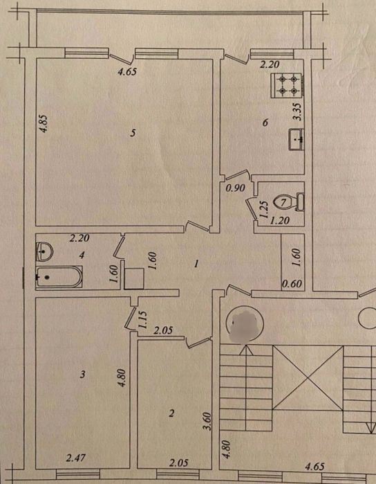 *3 комнатная. Центре города.