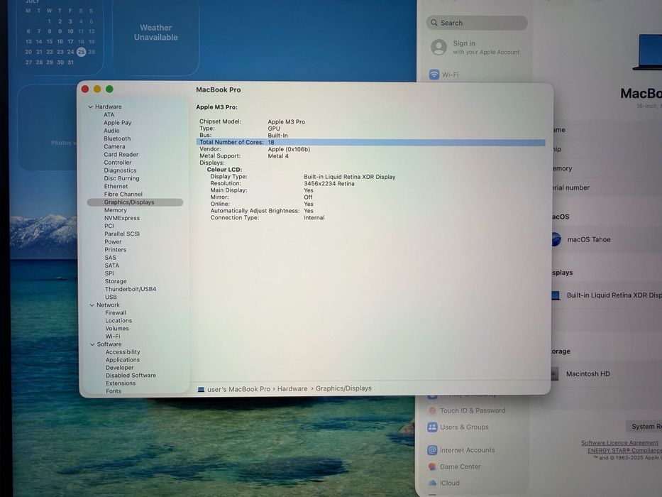 MacBook Pro 16" M3 PRO 12-CPU, 18-GPU, 36GB RAM, 512GB SSD