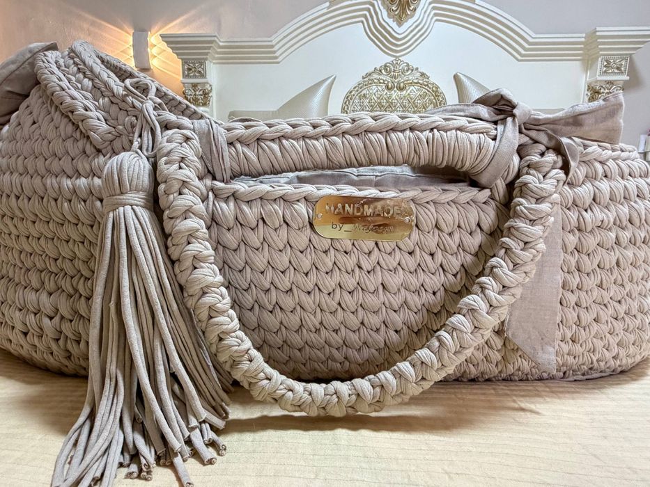 Корзина для новорожденных (ручная работа)