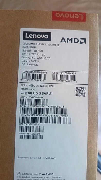 Legion Go S Z1 Extreme, 32GB RAM, 1TB