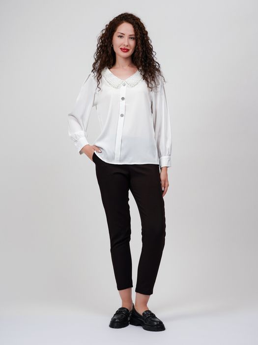 Белая блузка на учебу и в офис, размер стандарт, школьная форма